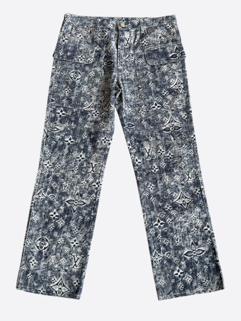 Louis Vuitton Dark Blue Star Monogram Cargo Pants